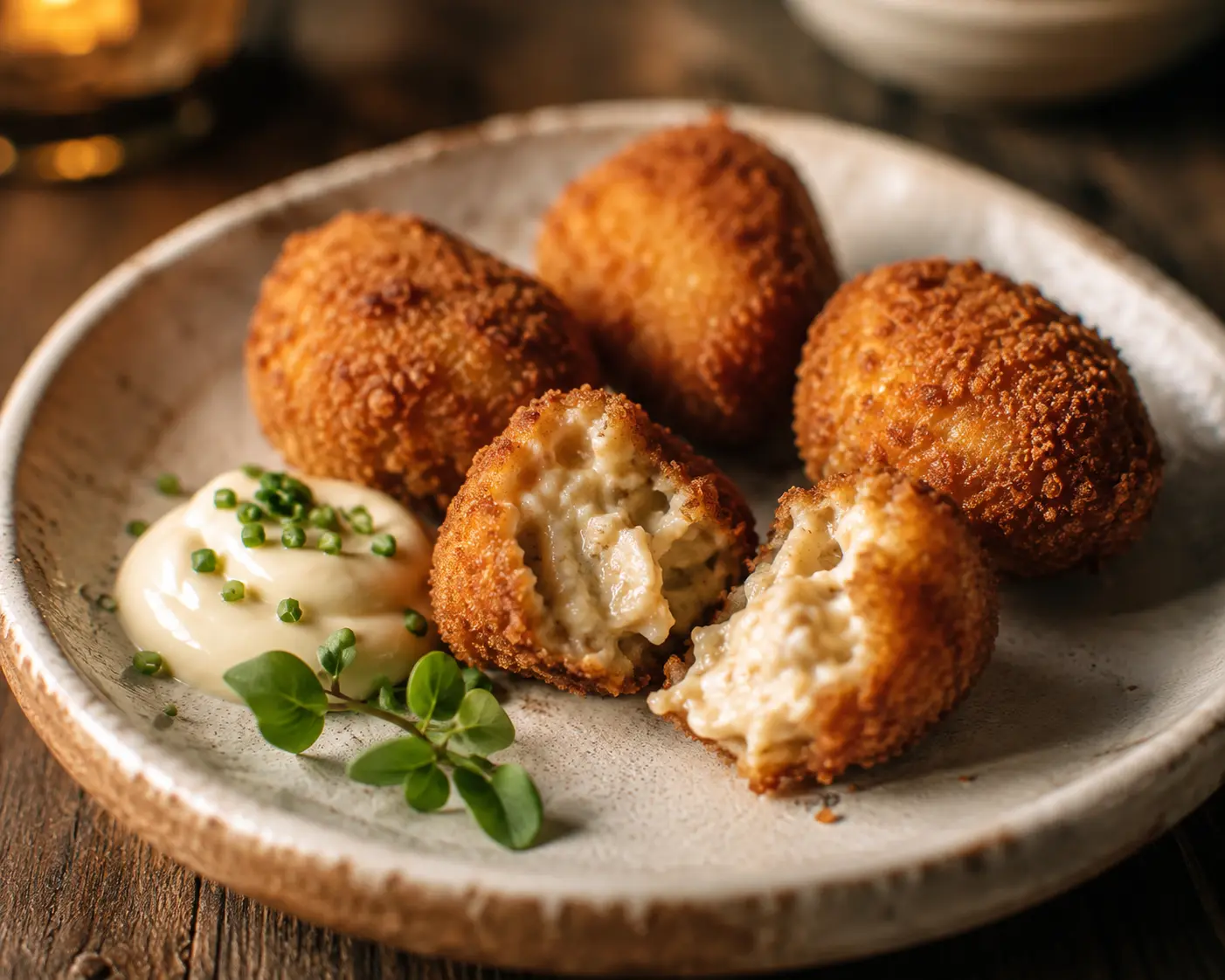 Croquetas caseras de jamón con interior cremoso